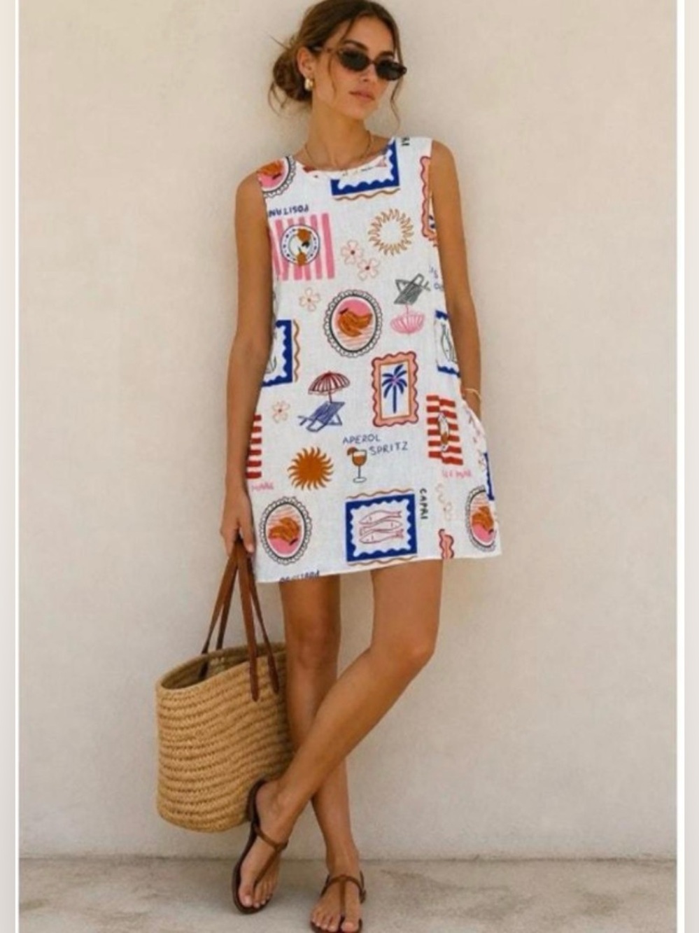 Anthropologie Paper Heart Sleeveless Aperol Spritz Dress - Casual Summer Med